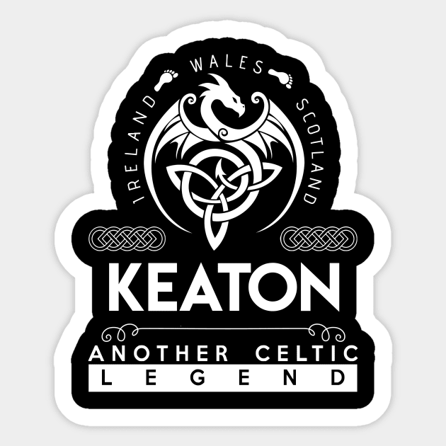 Keaton Name T Shirt - Another Celtic Legend Keaton Dragon Gift Item Sticker by harpermargy8920